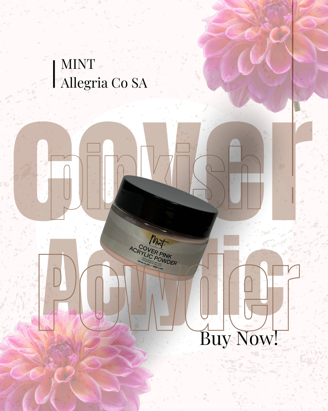 Cover Pink  / peachy Acrylic powder 30g
